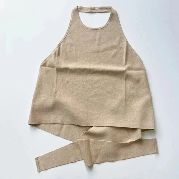 J.Crew Plus Size Tie back halter sweater tank in Heather Almond Size 3X NWT - Picture 2 of 9